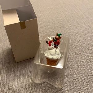 ENESCO Christmas Ornament Mouse with Ice Cream Cone MERRY CHRISTMAS FRIEND